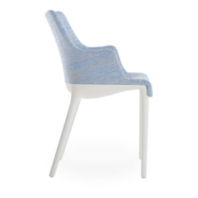 Eleganza Nia Melange Dining Armchair, White Legs