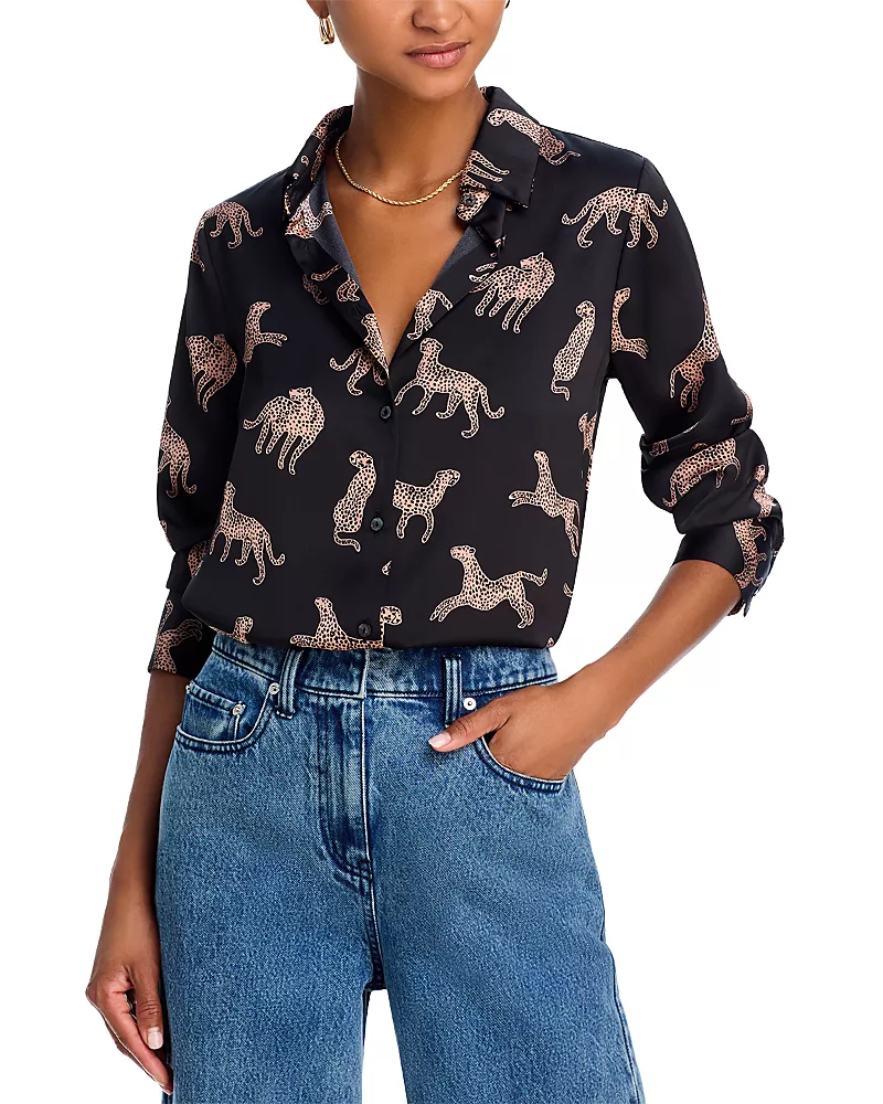 Aqua Leopard Button Down Shirt - Exclusive