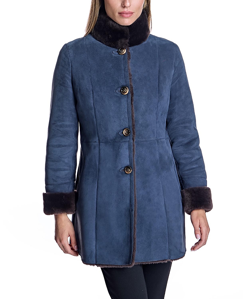 Maximilian Shearling Jacket with Stand Collar