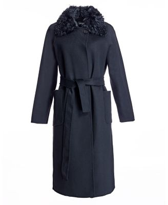 Belted Wool Coat with Collar