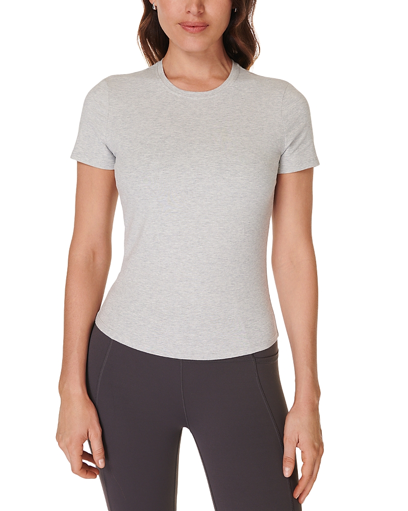 Sweaty Betty Essential Short Sleeve Tee In Light Grey Marl