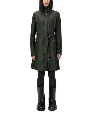 Curve Hooded Belted Waterproof Jacket