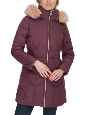 Cole haan faux fur hooded jacket on sale