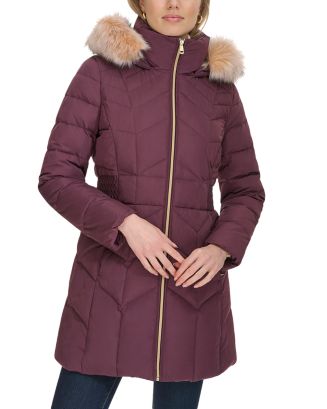 Cole Haan Hooded Faux Fur Trim Puffer Coat | Bloomingdale's