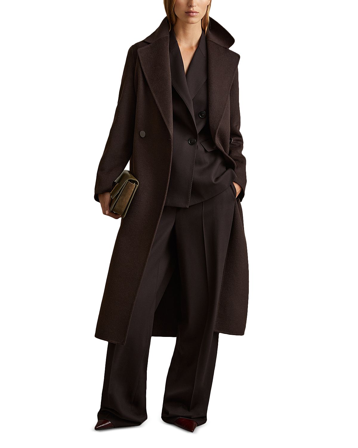 Reiss Petites Lucia Long Double Breasted Coat