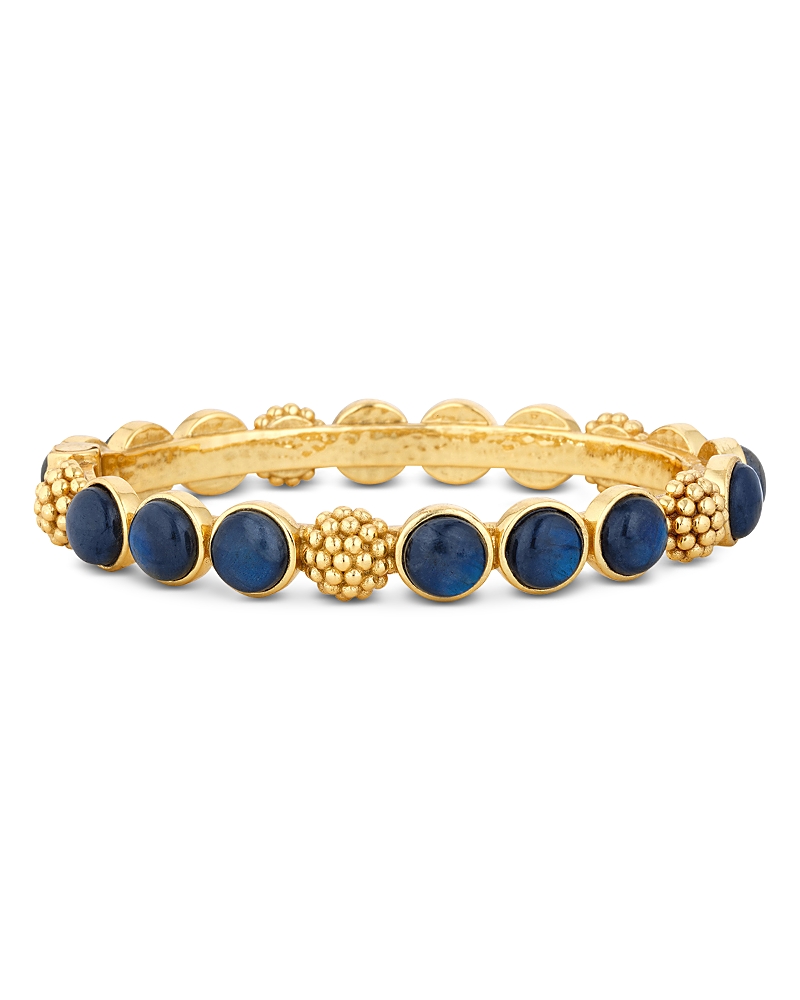Capucine De Wulf Berry Blue Labradorite Hinged Bangle Bracelet In Blue/gold