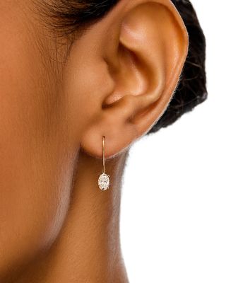 14K Yellow Gold Lab Grown Diamond Oval Drop Earrings  