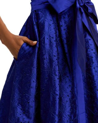 Embroidered Sash Belt Shirt Dress