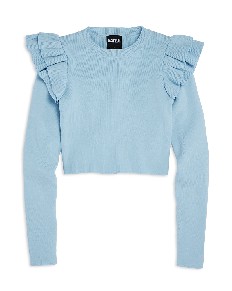 Katiejnyc Girls' Isla Long Sleeved Top - Big Kid In Baby Blue