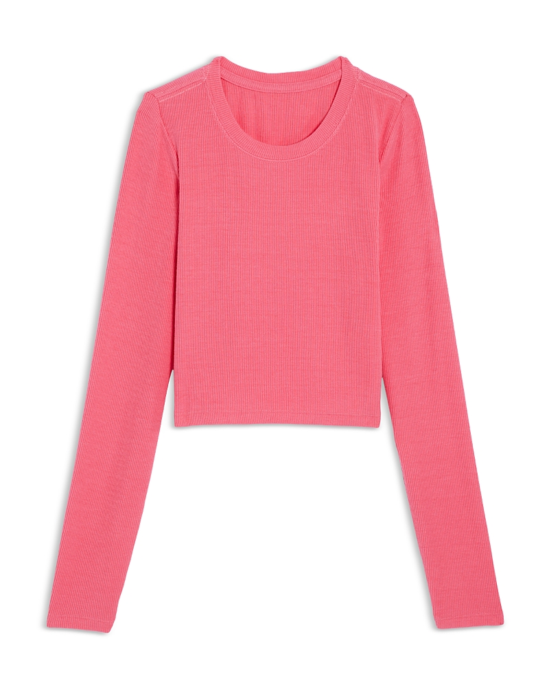 Shop Katiejnyc Girls' Livi Cropped Long Sleeve Tee - Big Kid In Vintage Rose