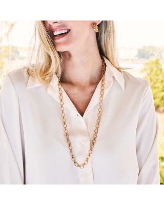 Cleopatra Small Link Chain Necklace, 32"