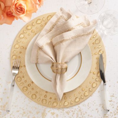 Dew Drops Placemat in Gold Tone
