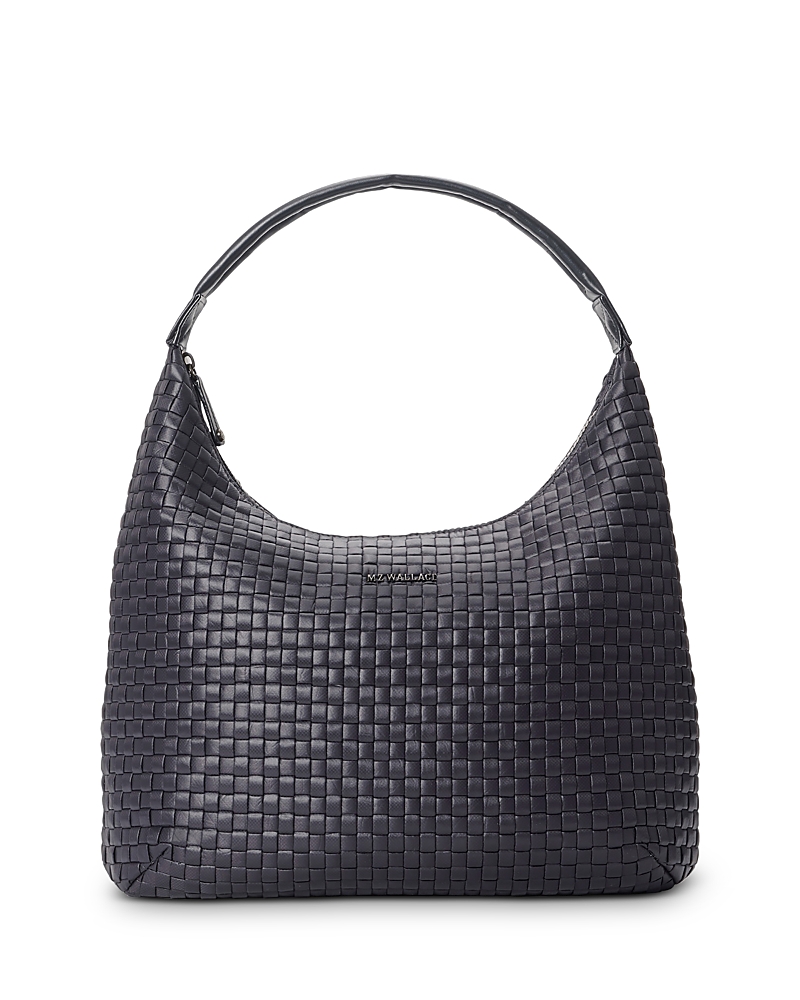 Mz Wallace Large Woven Shoulder Bag In Black