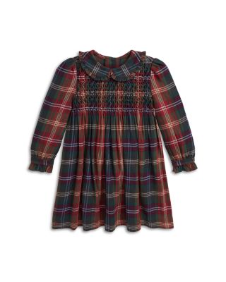 Girls Cotton Twill Plaid Hand Smocked Dress Little Kid