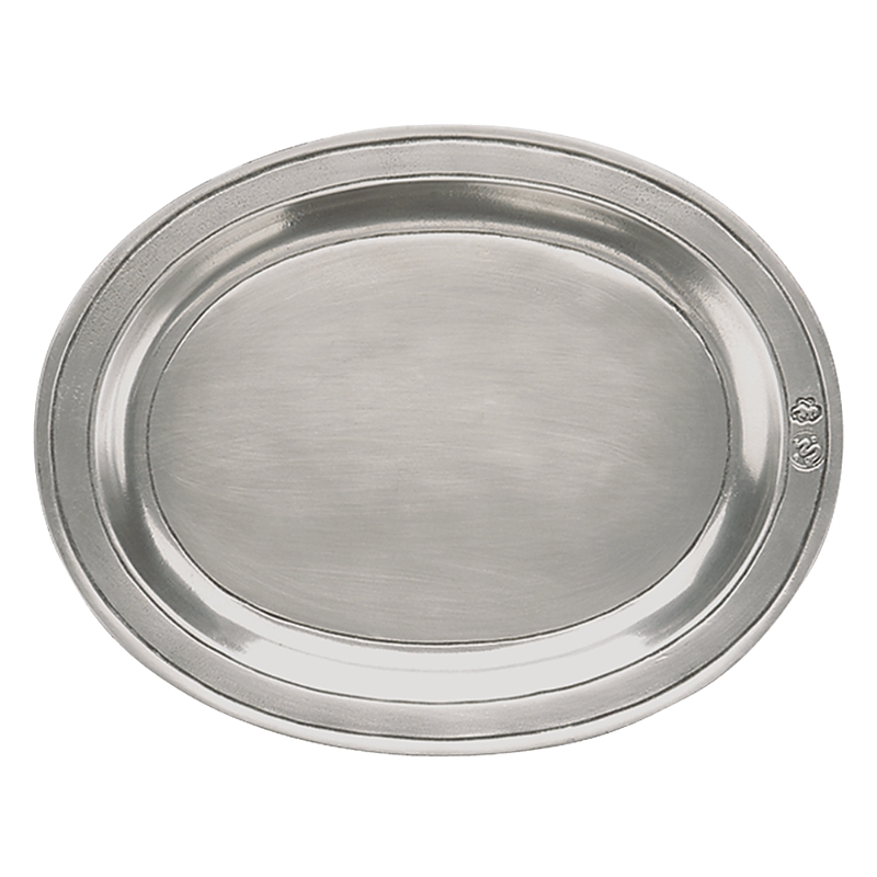 Match Oval Incised Tray, X-small In Pewter