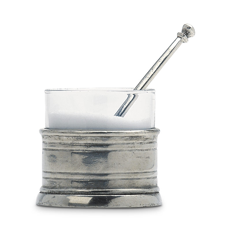 Match Salt Cellar With Spoon In Pewter