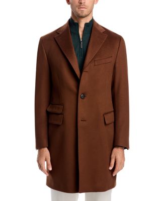 Wool Topcoat with Zip Out Microsuede Bib 