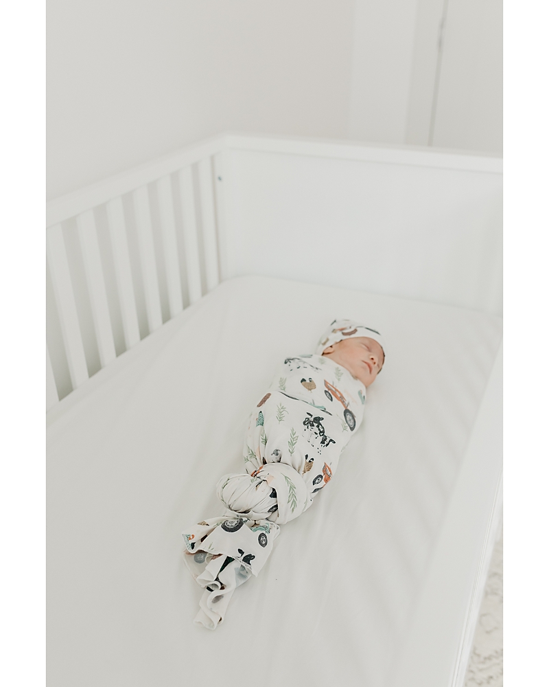 Copper Pearl Jo Swaddle Blanket In White
