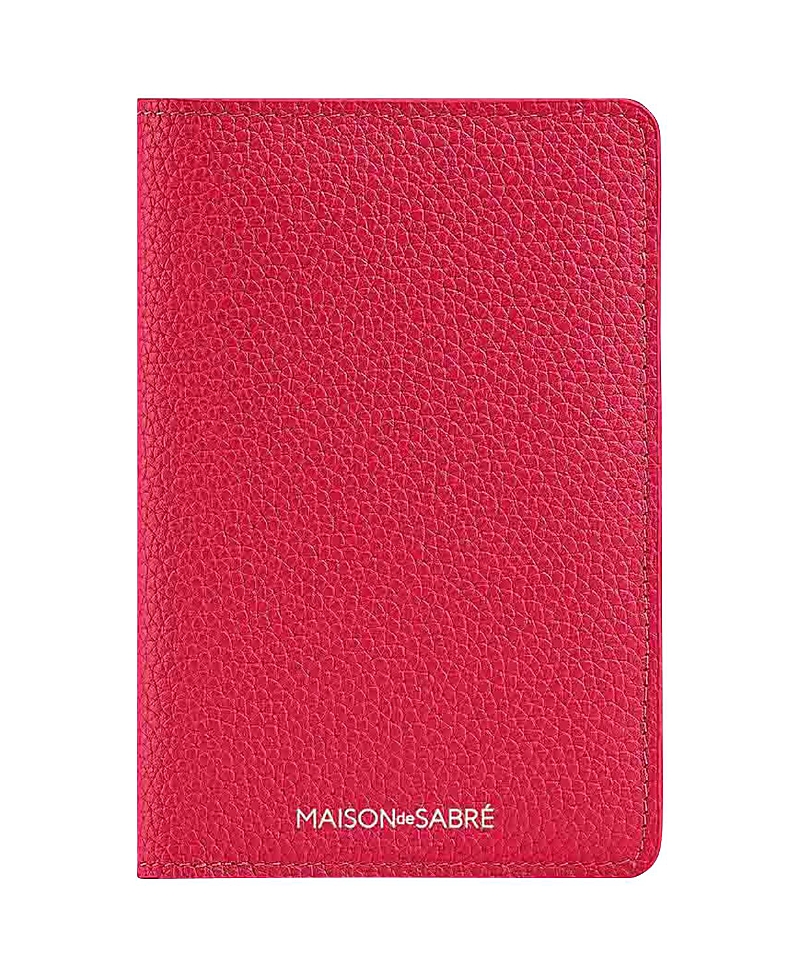 Maison De Sabre Leather Passport Holder In Fuchsia Lavender
