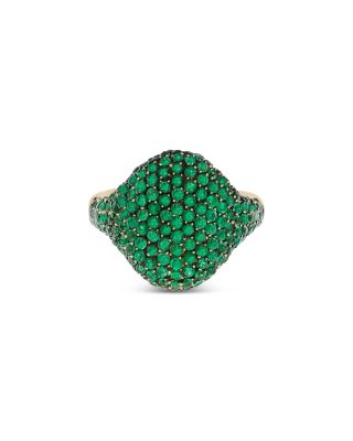 18K Yellow Gold Serpent Emerald Pav&eacute; Dome Statement Ring - Exclusive, Italy Campaign