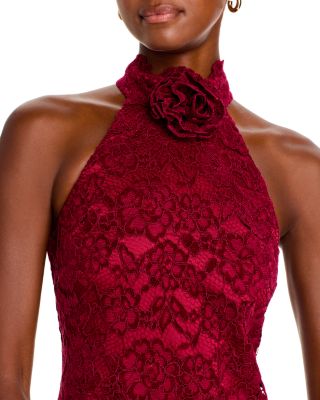 Tallie Lace Rosette Halter Dress