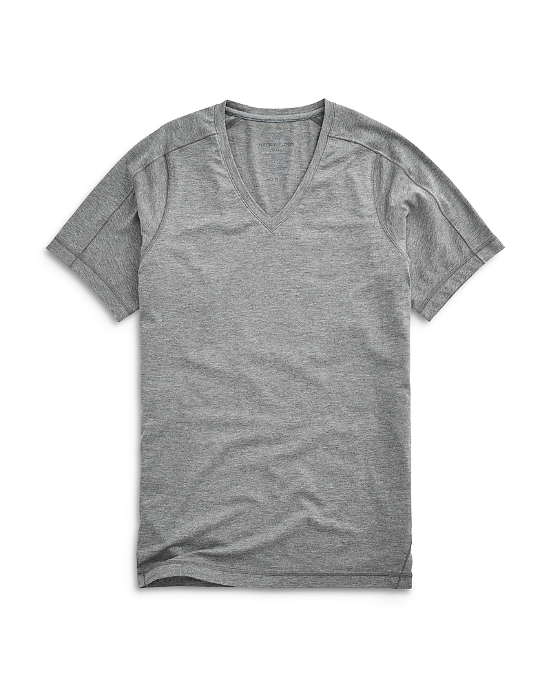 Mack Weldon 18 Hour Extra Slim Fit Jersey V Neck Undershirt In Grey Heath