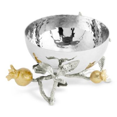 Pomegranate Silver and Gold Nut Bowl