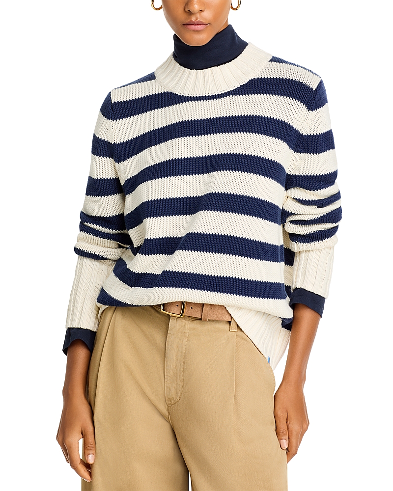 Kule The Tatum Striped Sweater In Cream/navy