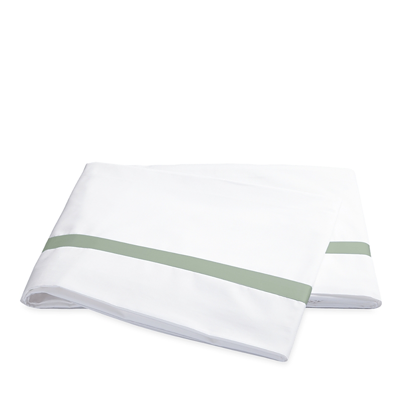 Matouk Lowell Flat Sheet, Full/queen In Celadon