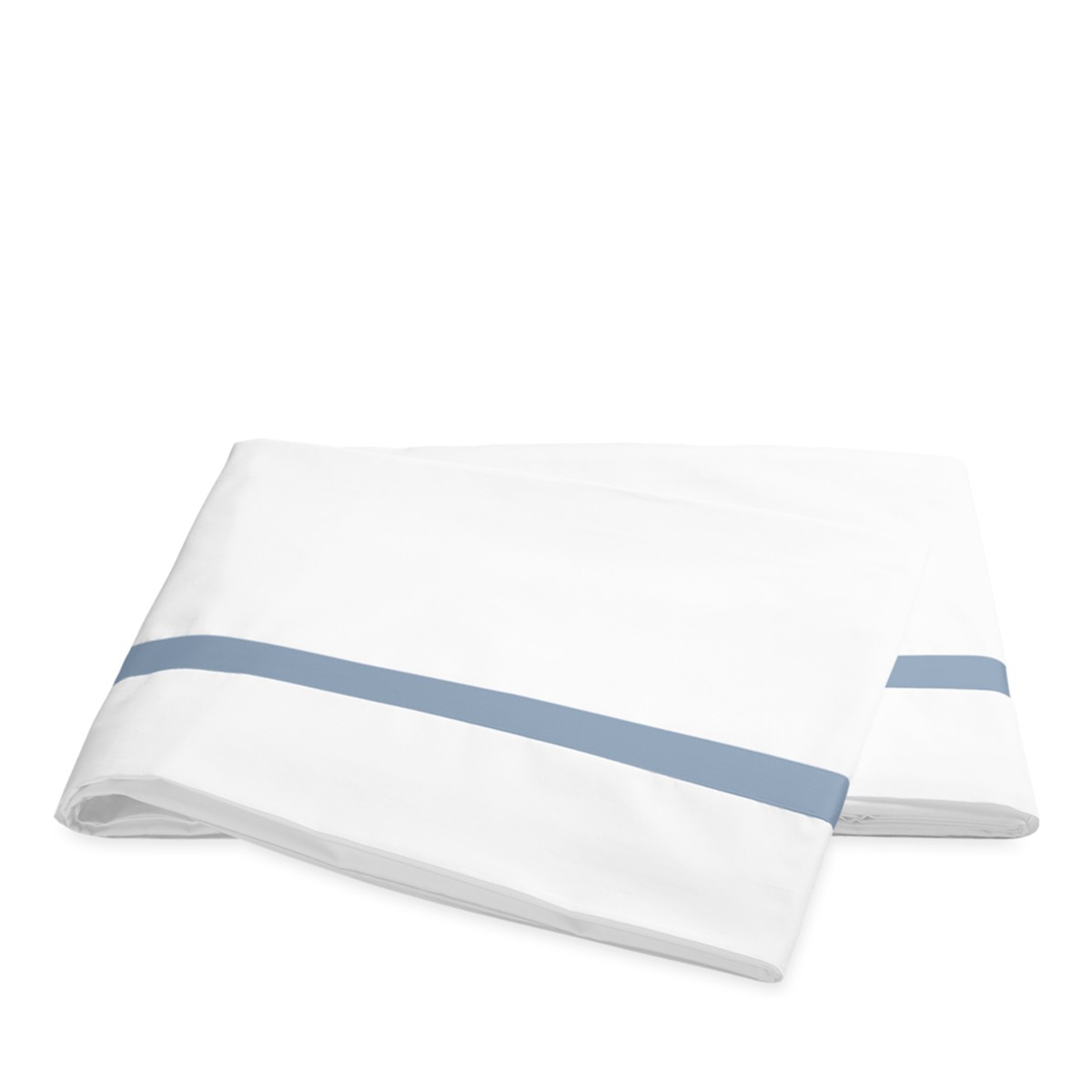 Matouk Lowell Flat Sheet, Full/Queen in Hazy Blue