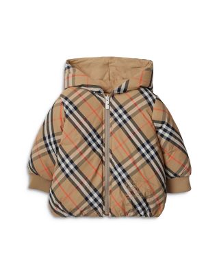 Girls' Reversible Check Puffer Jacket - Baby