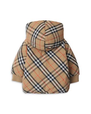 Girls' Reversible Check Puffer Jacket - Baby