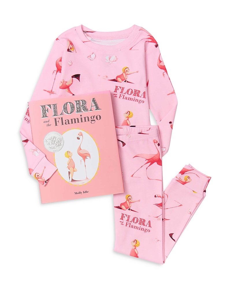 HATLEY GIRLS' FLORA AND THE FLAMINGO PAJAMAS & BOOK SET - LITTLE KID