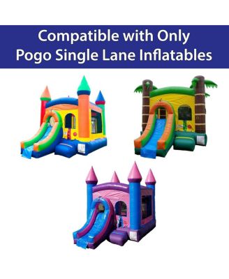 Blue Pool Attachment for Crossover Combo Units | 8' Foot x 6' Foot | ONLY Compatible with Pogo Crossover Inflatables | for Use with Water or Plastic Ball Pit Balls for Kids