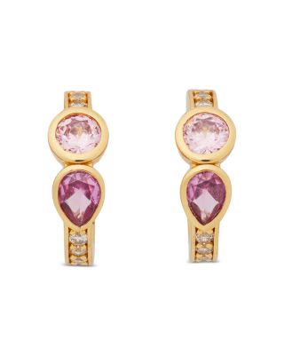 kate spade new york Bubbly Bezel Cubic Zirconia Huggie Hoop Earrings