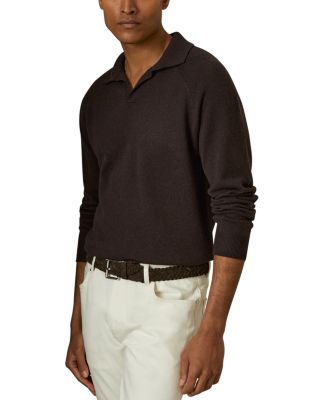 REISS - Grange Open Collar Polo Sweater