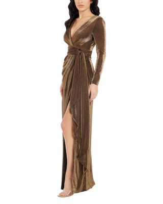 Shania Metallic Draped Mermaid Gown