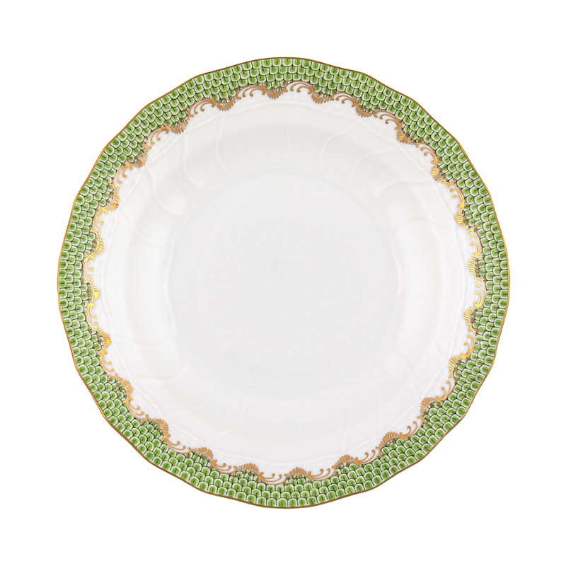 Herend Fish Scale Evergreen Dessert Plate In Evergreen
