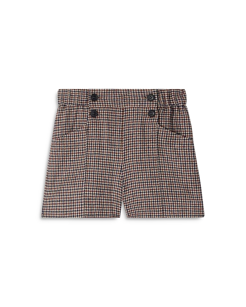 Bonpoint Diplome Houndstooth-check Shorts In Ca Chataigne