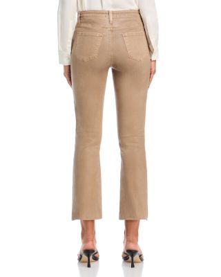 Kendra High Rise Cropped Flared Jeans in Rye Coated