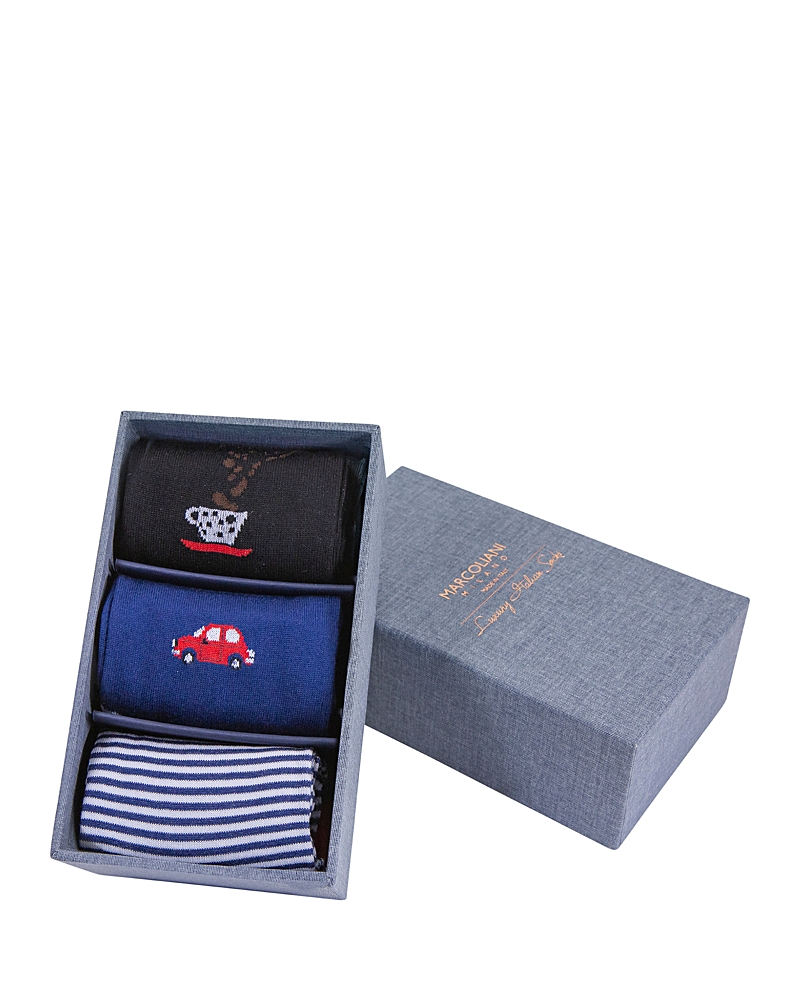Marcoliani Celebration of Italy Cotton & Nylon Mid Calf Socks, Pack of 3 -Exclusive