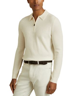 REISS - Half Zip Ribbed Polo