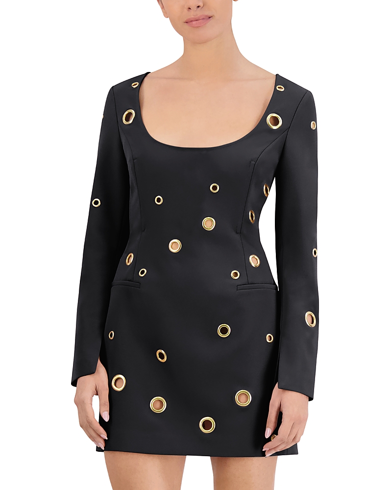 Bcbgmaxazria Grommet Mini Dress In Noir