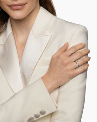 Crossover Two Row Ring in 18K Yellow Gold with Diamonds, 7.5mm