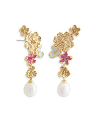 Anabel Aram - Wildflower Cultured Pearl Drop Earrings