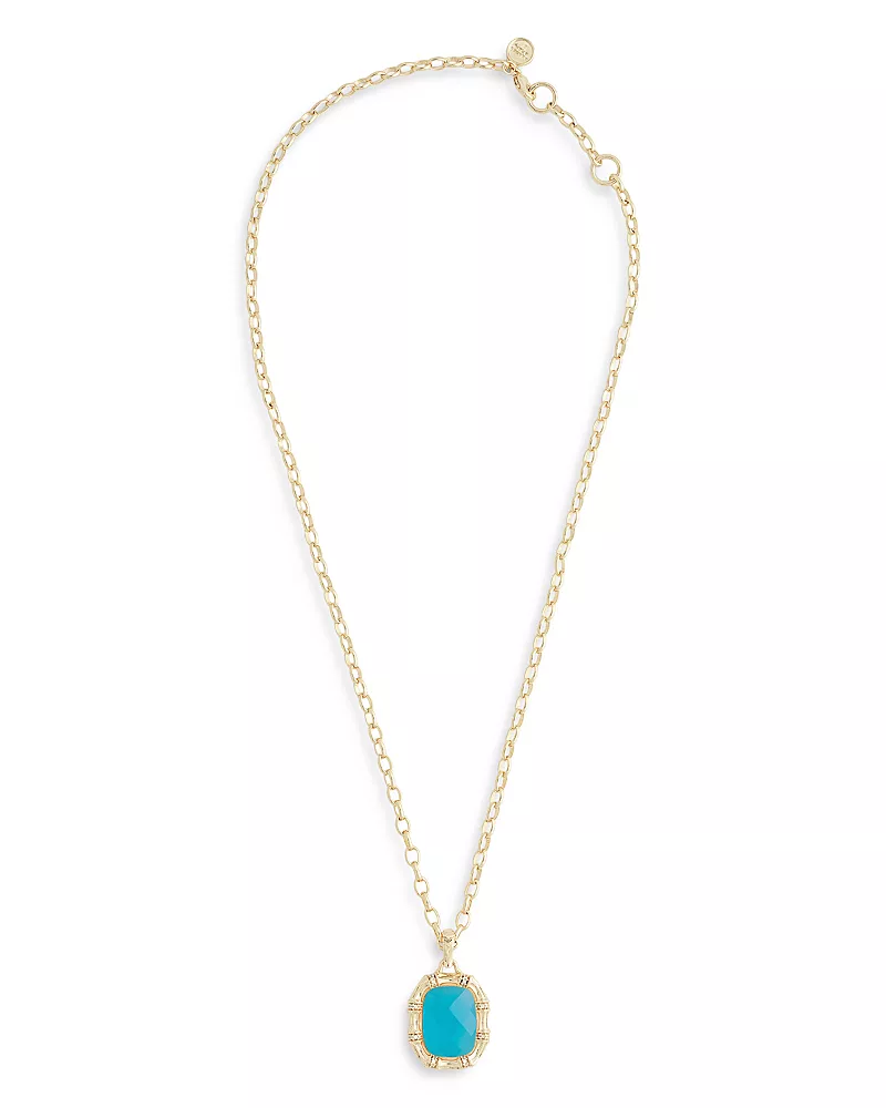 Anabel Aram Bamboo Turquoise Colored Stone Necklace, 18