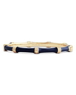 Enamel Bamboo Shaped Hinge Bangle Bracelet