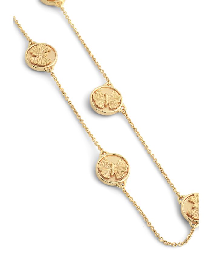 Butterfly Coin Necklace, 17.5"