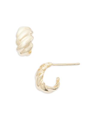 Jennifer Zeuner - Poppy Diagonal Texture Small Hoop Earrings