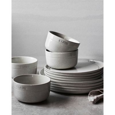 Setting for Four Dinnerware Set, White Truffle, 12 Piece